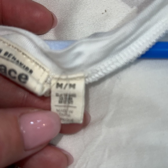 Peace & Love White, sleeveless, High, Low!  Sheer T-shirt medium!! - Picture 3 of 6